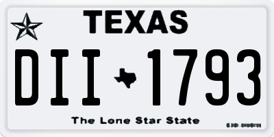 TX license plate DII1793
