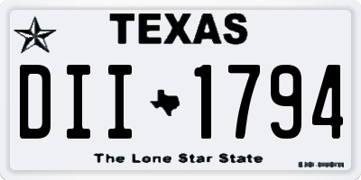 TX license plate DII1794