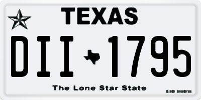 TX license plate DII1795