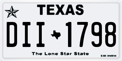 TX license plate DII1798