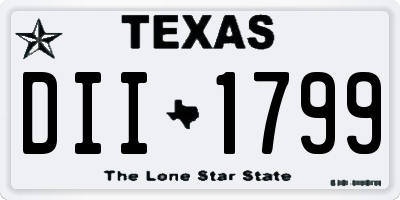 TX license plate DII1799