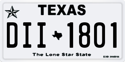 TX license plate DII1801