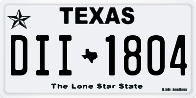 TX license plate DII1804