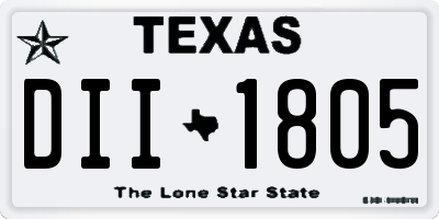 TX license plate DII1805