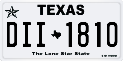 TX license plate DII1810