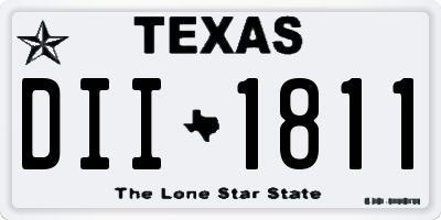 TX license plate DII1811