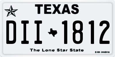 TX license plate DII1812