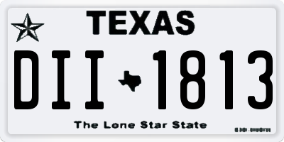 TX license plate DII1813