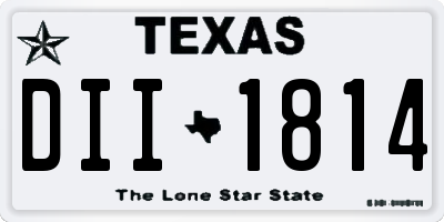 TX license plate DII1814