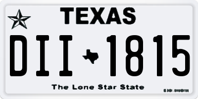 TX license plate DII1815