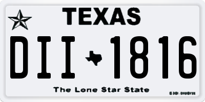 TX license plate DII1816