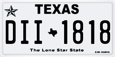 TX license plate DII1818