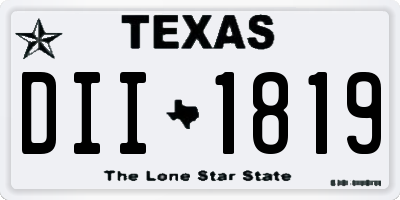 TX license plate DII1819