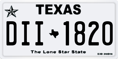 TX license plate DII1820
