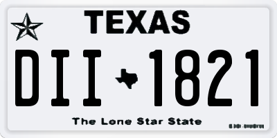 TX license plate DII1821