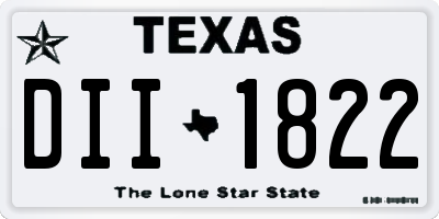 TX license plate DII1822