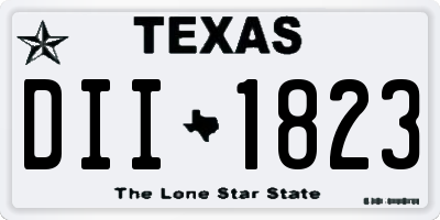 TX license plate DII1823
