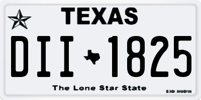 TX license plate DII1825