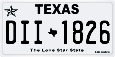 TX license plate DII1826