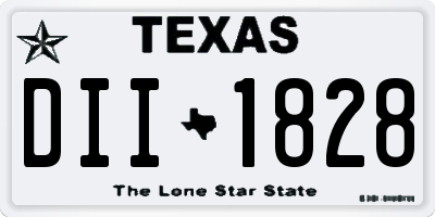 TX license plate DII1828