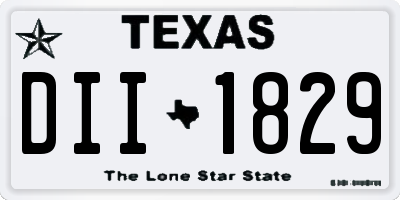 TX license plate DII1829