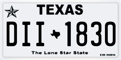 TX license plate DII1830
