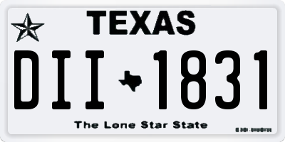 TX license plate DII1831