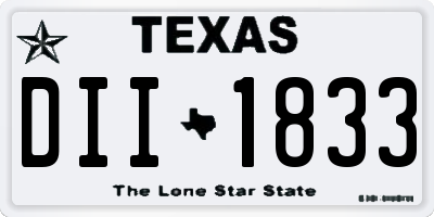 TX license plate DII1833