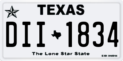 TX license plate DII1834