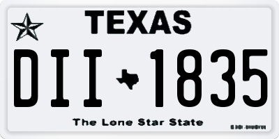 TX license plate DII1835