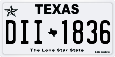 TX license plate DII1836