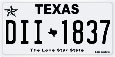 TX license plate DII1837