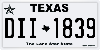TX license plate DII1839