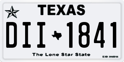 TX license plate DII1841