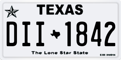 TX license plate DII1842