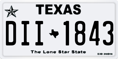 TX license plate DII1843