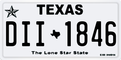 TX license plate DII1846