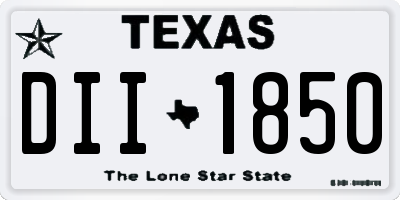 TX license plate DII1850