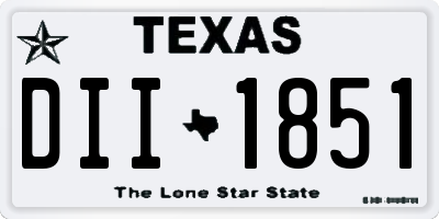 TX license plate DII1851