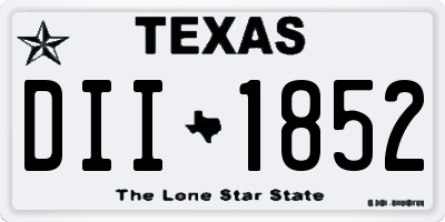 TX license plate DII1852