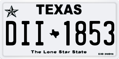 TX license plate DII1853