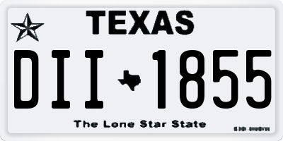 TX license plate DII1855