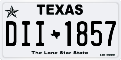 TX license plate DII1857