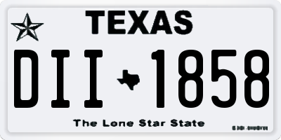 TX license plate DII1858