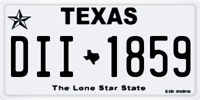 TX license plate DII1859