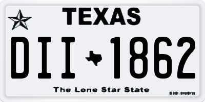 TX license plate DII1862