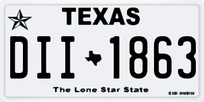 TX license plate DII1863