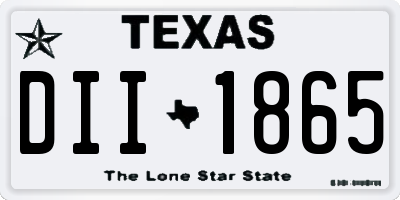TX license plate DII1865