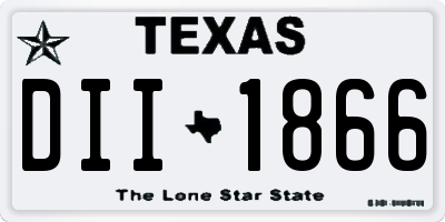 TX license plate DII1866