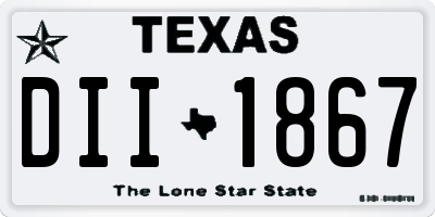 TX license plate DII1867